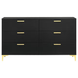 Kendall Black/Gold 6-Drawer Dresser