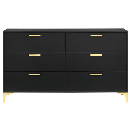 Kendall Black/Gold 6-Drawer Dresser