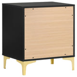 Kendall Black and Gold 2-Drawer Nightstand by Coaster at Eve Furniture