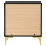 Kendall Black and Gold 2-Drawer Nightstand by Coaster at Eve Furniture