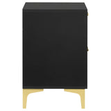 Kendall Black and Gold 2-Drawer Nightstand by Coaster at Eve Furniture