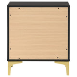 Kendall Black and Gold 2-Drawer Nightstand by Coaster at Eve Furniture