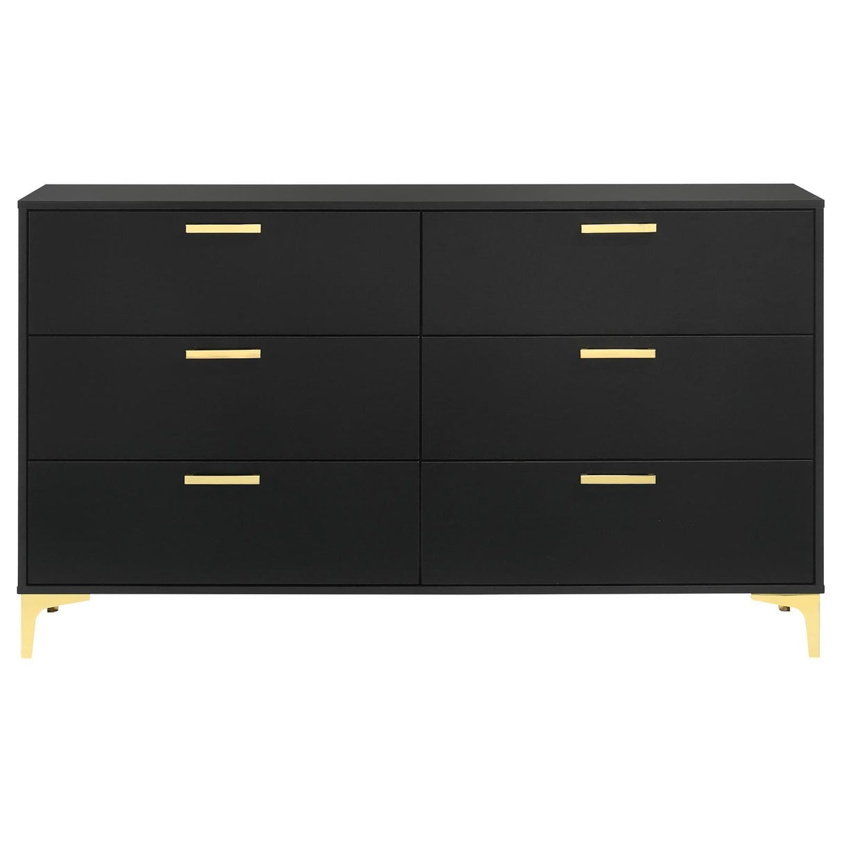 Kendall Black and Gold 6-Drawer Dresser by Coaster at Eve Furniture