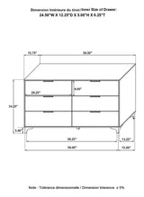 Kendall Black and Gold 6-Drawer Dresser by Coaster at Eve Furniture