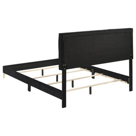 Kendall Black/Gold 5-Piece Tufted Panel Queen Bedroom Set by Coaster at Eve Furniture
