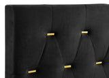 Kendall Black/Gold 4-Piece Tufted Panel Queen Bedroom Set by Coaster at Eve Furniture