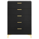 Kendall Black/Gold 5-Drawer Chest by Coaster at Eve Furniture