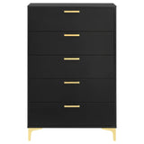 Kendall Black/Gold 5-Drawer Chest by Coaster at Eve Furniture