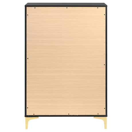 Kendall Black/Gold 5-Drawer Chest by Coaster at Eve Furniture