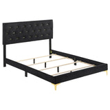Kendall Black/Gold 5-Piece Tufted Panel Queen Bedroom Set by Coaster at Eve Furniture