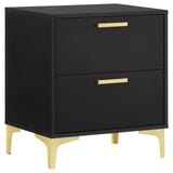 Kendall Black/Gold 5-Piece Tufted Panel Queen Bedroom Set by Coaster at Eve Furniture