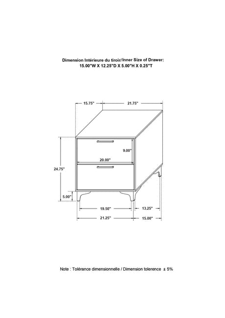 Kendall Black/Gold 5-Piece Tufted Panel Queen Bedroom Set by Coaster at Eve Furniture