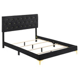 Kendall Black/Gold Tufted Panel Eastern King Bed by Coaster at Eve Furniture
