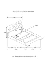 Kendall Black/Gold Tufted Panel Eastern King Bed by Coaster at Eve Furniture