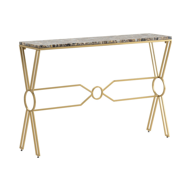 Kendall Gold/Blue Console Table by Crestview at Eve Furniture