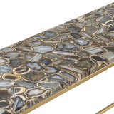 Kendall Gold/Blue Console Table by Crestview at Eve Furniture