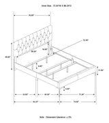 Kendall Tufted Upholstered Panel California King Bed White