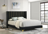 Kendall Upholstered Tufted Eastern King Panel Bed Black