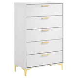 Kendall White 5-Drawer Chest by Coaster at Eve Furniture