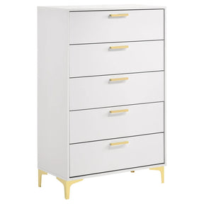 Kendall White 5-Drawer Chest by Coaster at Eve Furniture