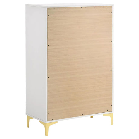 Kendall White 5-Drawer Chest by Coaster at Eve Furniture