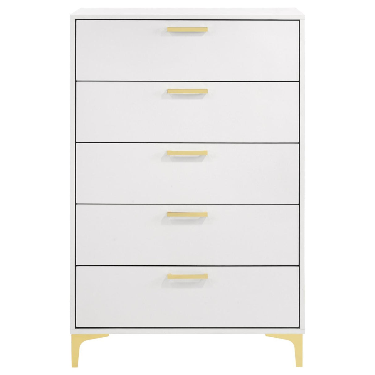 Kendall White 5-Drawer Chest by Coaster at Eve Furniture