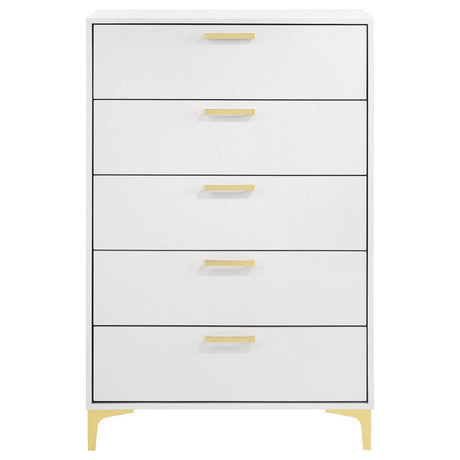 Kendall White 5-Drawer Chest by Coaster at Eve Furniture