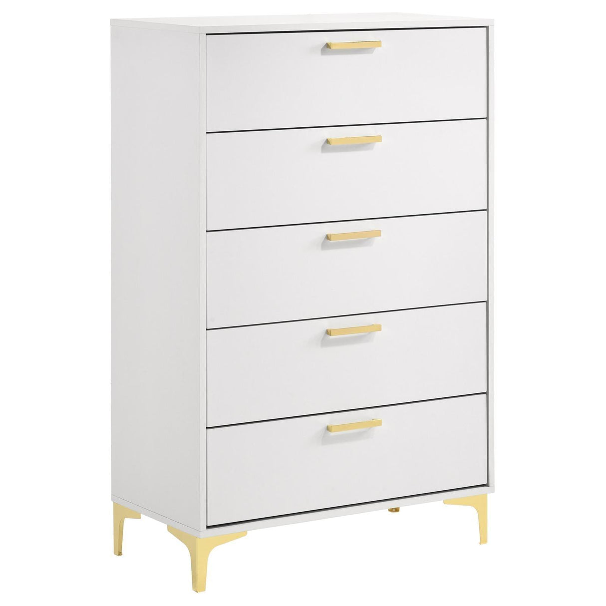 Kendall White 5-Drawer Chest by Coaster at Eve Furniture