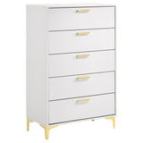 Kendall White 5-Drawer Chest by Coaster at Eve Furniture