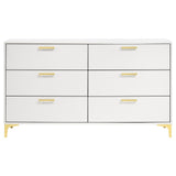 Kendall White 6-Drawer Dresser by Coaster at Eve Furniture