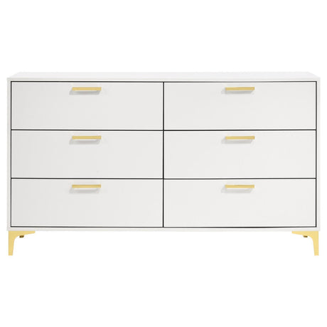 Kendall White 6-Drawer Dresser by Coaster at Eve Furniture