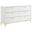 Kendall White 6-Drawer Dresser by Coaster at Eve Furniture