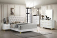 Kendall White and Gold Upholstered Panel Bedroom Set by Coaster at Eve Furniture