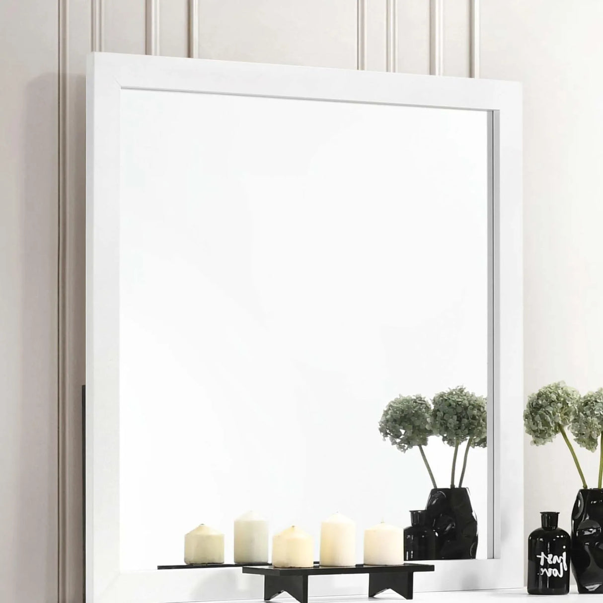 Kendall White Square Dresser Mirror by Coaster at Eve Furniture