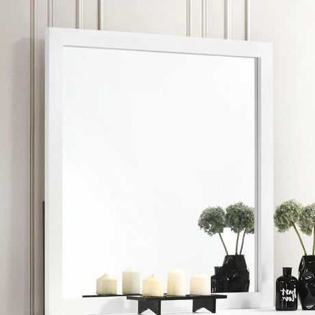Kendall White Square Dresser Mirror by Coaster at Eve Furniture