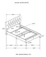 Kendall White Tufted Upholstered Panel Queen Bed by Coaster at Eve Furniture