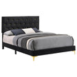 Kendall Tufted Panel California King Bed Black/Gold by Coaster at Eve Furniture