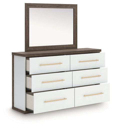Kendanport Brown Dresser and Mirror by Ashley at Eve Furniture