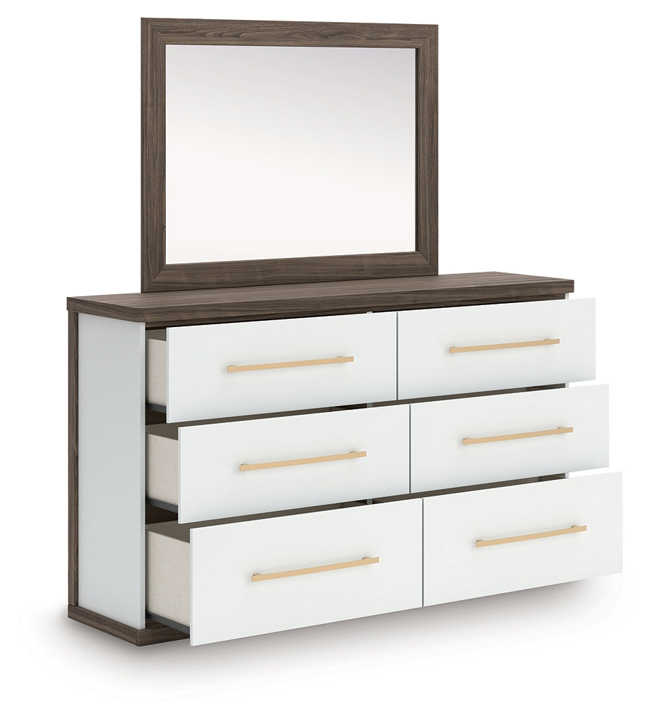 Kendanport Brown Dresser and Mirror