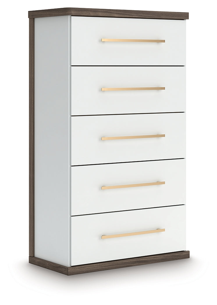Kendanport Brown/White Chest of Drawers by Ashley at Eve Furniture