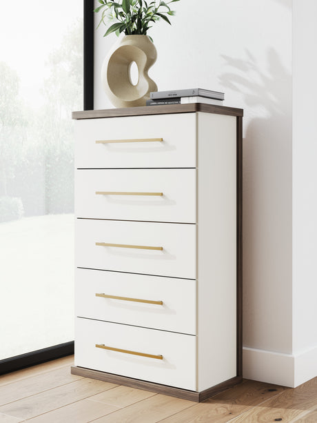 Kendanport Brown/White Chest of Drawers by Ashley at Eve Furniture