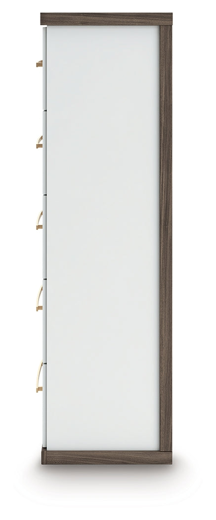 Kendanport Brown/White Five Drawer Chest by Ashley at Eve Furniture