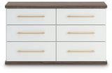 Kendanport Brown/White Six Drawer Dresser by Ashley at Eve Furniture