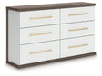 Kendanport Brown/White Six Drawer Dresser by Ashley at Eve Furniture