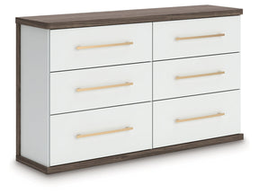 Kendanport Brown/White Six Drawer Dresser by Ashley at Eve Furniture