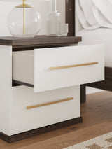 Kendanport Brown/White Two Drawer Night Stand by Ashley at Eve Furniture