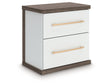 Kendanport Brown/White Two Drawer Night Stand by Ashley at Eve Furniture