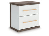 Kendanport Brown/White Two Drawer Night Stand by Ashley at Eve Furniture