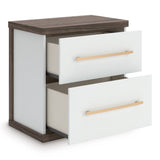Kendanport Brown/White Upholstered Bedroom Set by Ashley at Eve Furniture
