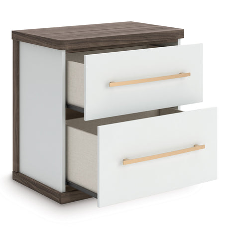 Kendanport Brown/White Upholstered Bedroom Set by Ashley at Eve Furniture